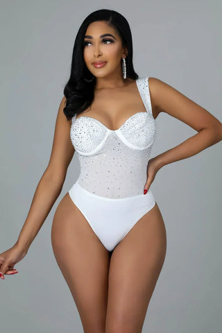 SOPHIA Rhinestone Bodysuit Skirt Set